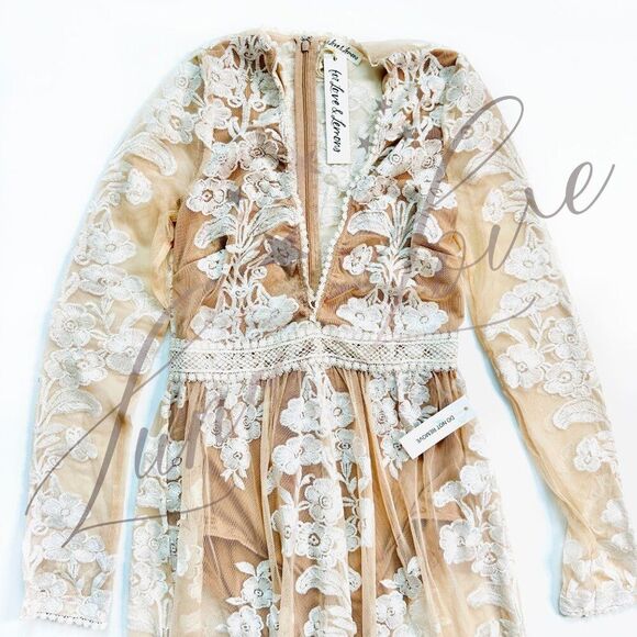 FOR LOVE & LEMONS x FREE PEOPLE Temecula Maxi Dress In Ivory NWT - Picture 5 of 13